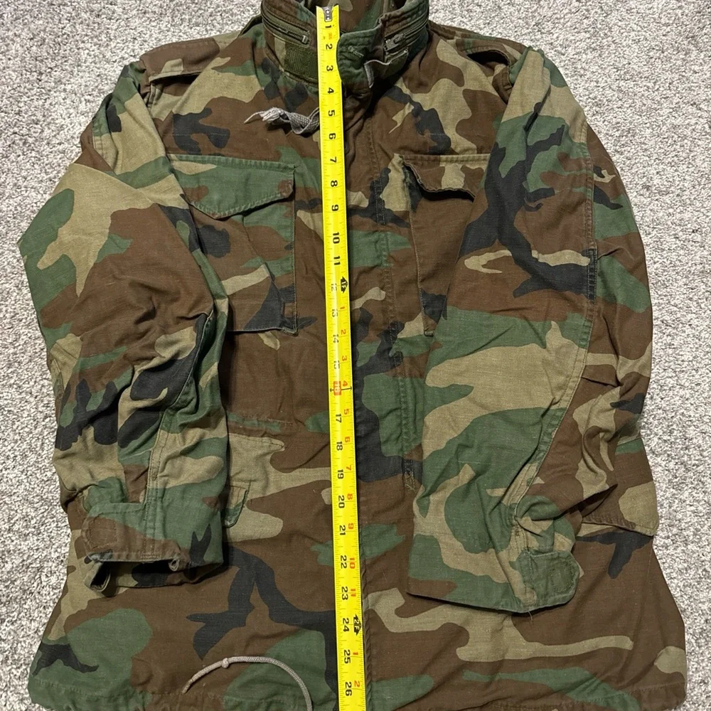 US Military M65 Field‎ Jacket Mens Small Short Woodland Camo Cold Weather Coat
